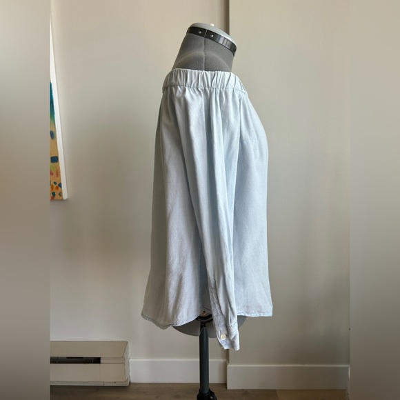 Altered Strapless Shoulderless Blue Top Blouse - Picture 4 of 4